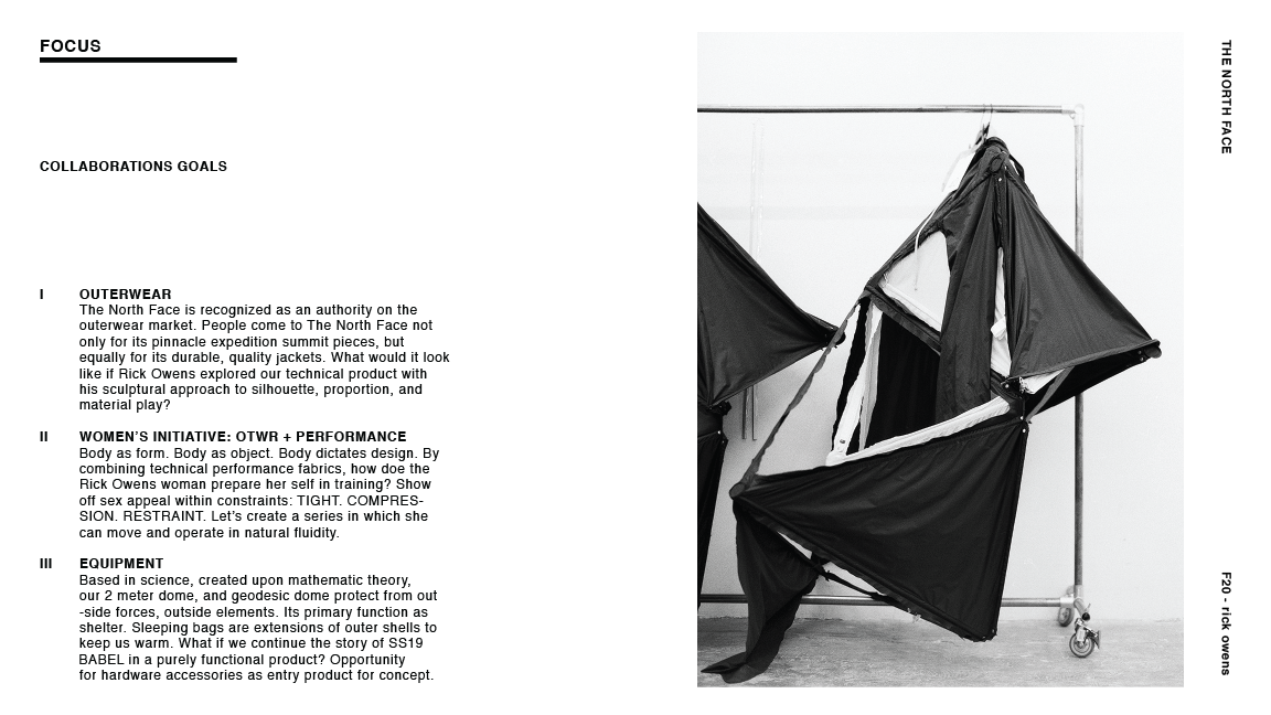 CONCEPT DEVELOPMENT FOR: RICK OWENS X TNF — HELEN WU